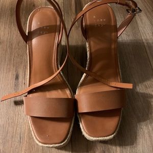 Beige strapy wedges, size 7, from Target